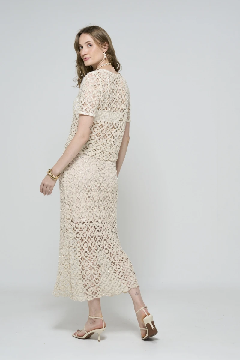 Hidrogênio - NATURAL LACE T-SHIRT TOP - 20608182 Hidrogênio - NATURAL LACE T-SHIRT TOP - 20608182