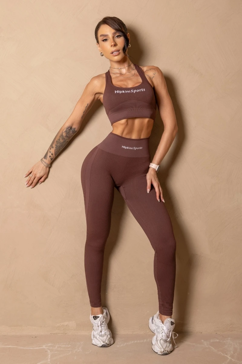 Hipkini - Top Fitness Seamless Enjoy the moment Brown - 33331497
