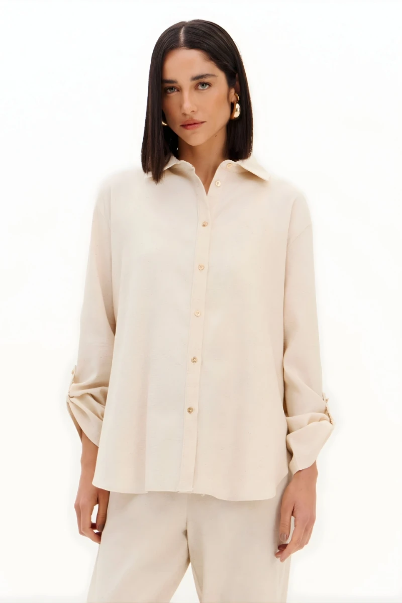 LANÇA PERFUME - Lança Perfume Long Sleeve Linen Shirt - 1650 LANÇA PERFUME - Lança Perfume Long Sleeve Linen Shirt - 1650