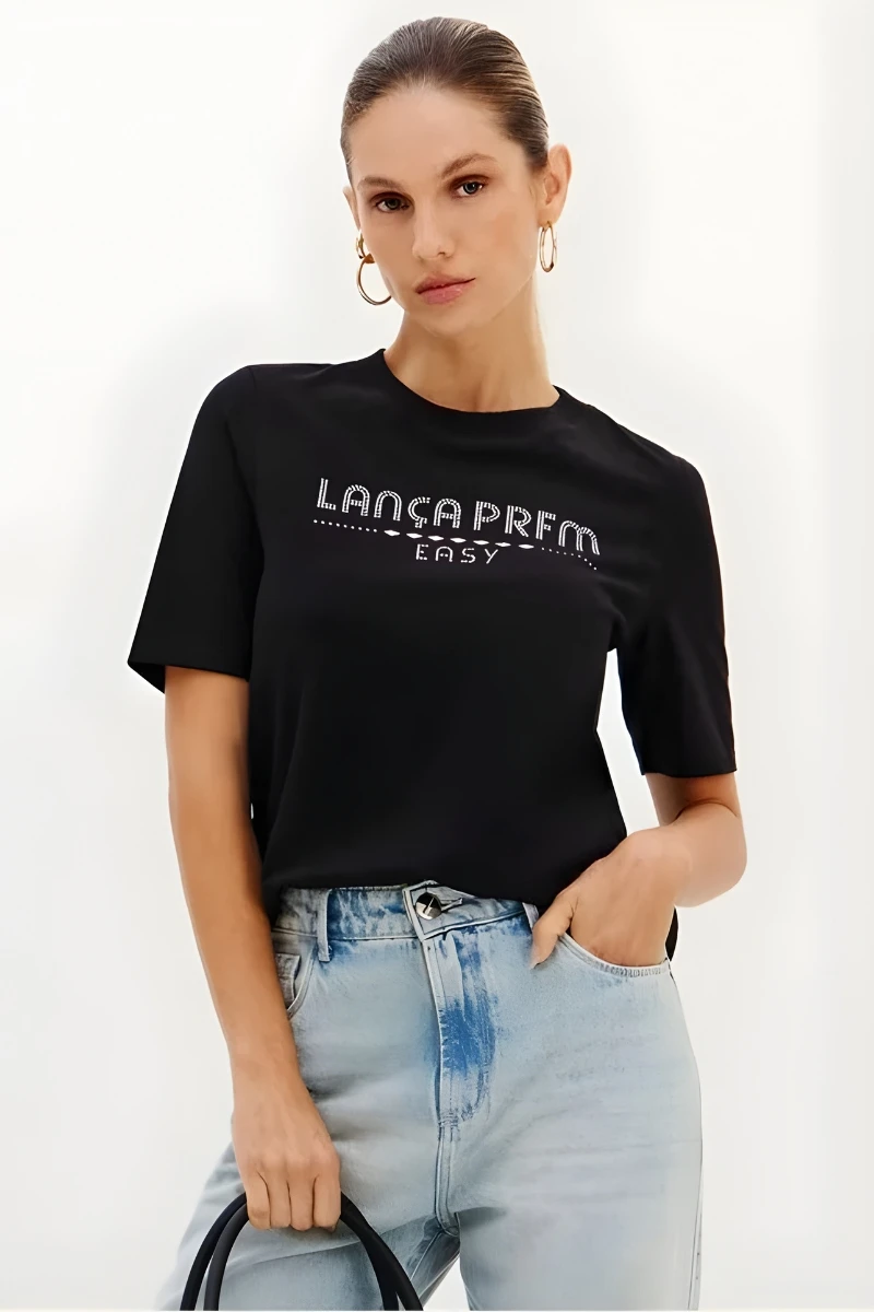 LANÇA PERFUME - Short Sleeve T-shirt with Lança Perfume Applications - 5394