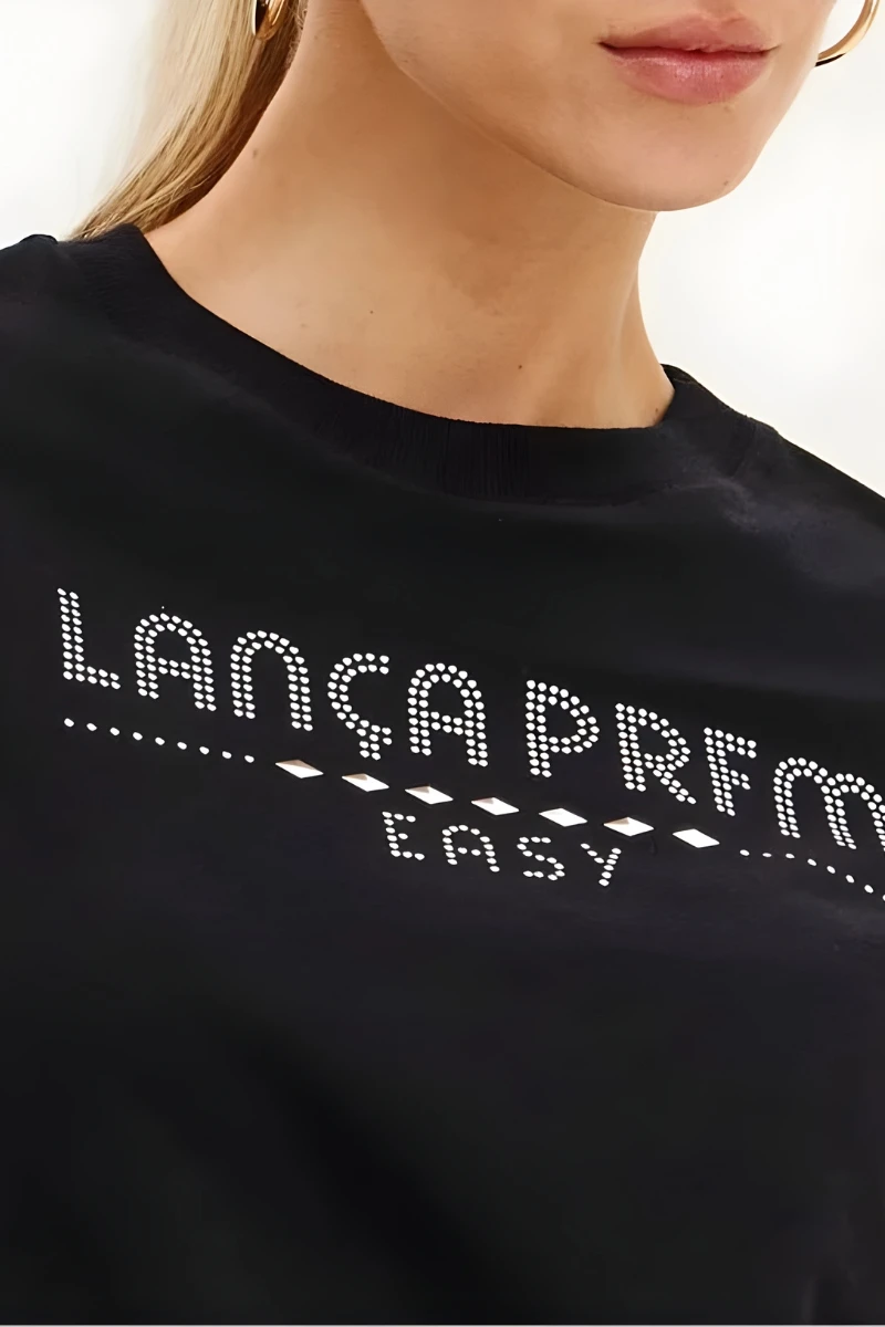 LANÇA PERFUME - Short Sleeve T-shirt with Lança Perfume Applications - 5394 LANÇA PERFUME - Short Sleeve T-shirt with Lança Perfume Applications - 5394