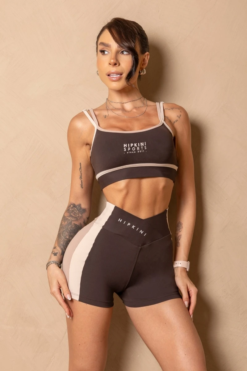 Hipkini - Shorts Fitness Enjoy the moment Coffee - 33331468