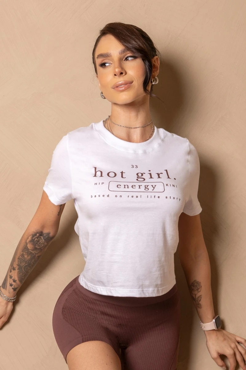 Hipkini - Cropped Shirt Enjoy the moment White - 33331471 Hipkini - Cropped Shirt Enjoy the moment White - 33331471