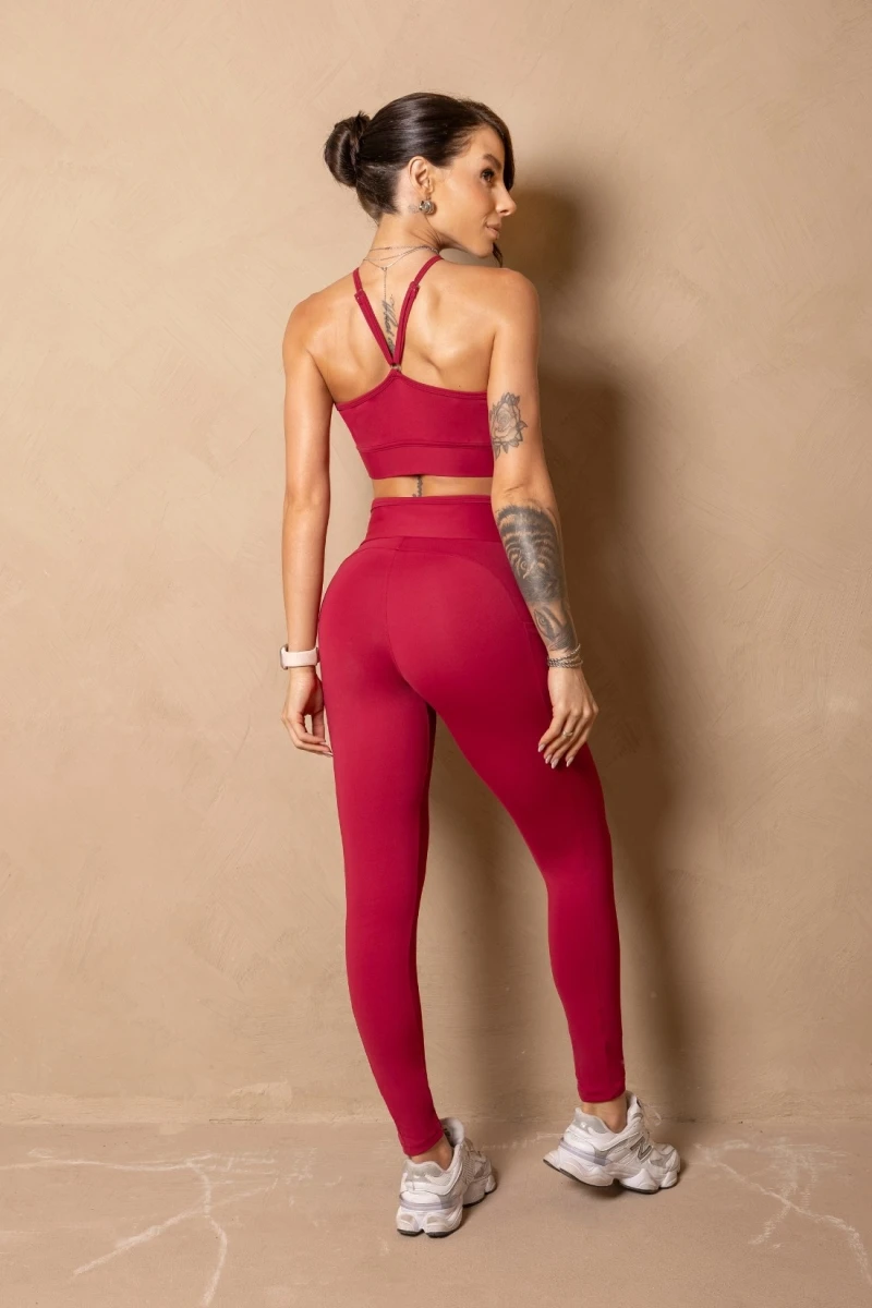 Hipkini - Fitness Leggings Enjoy the moment Wine with silk - 33331485 Hipkini - Fitness Leggings Enjoy the moment Wine with silk - 33331485