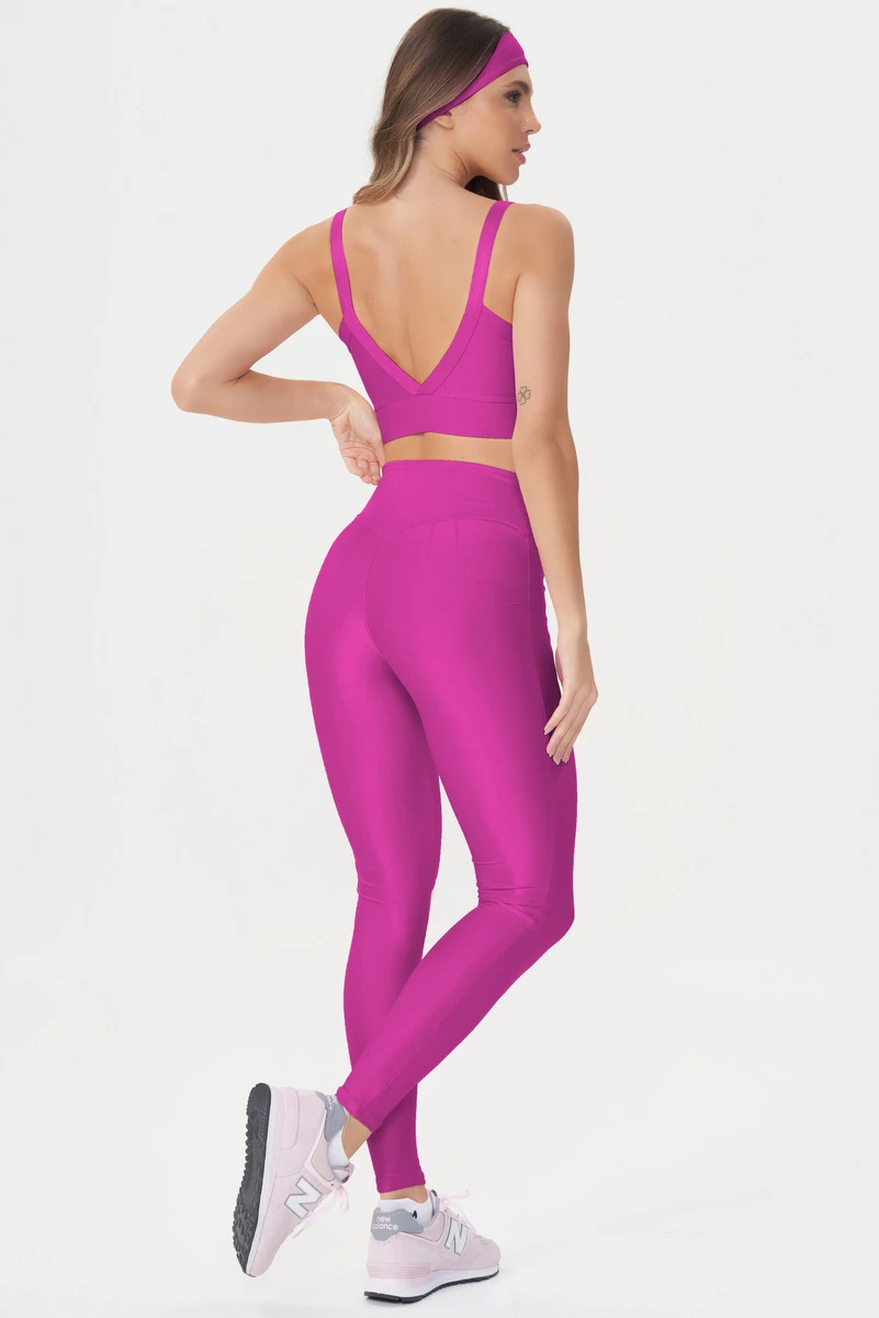 Lets Gym - Bright Pink Berry Leggings - 2142BPB