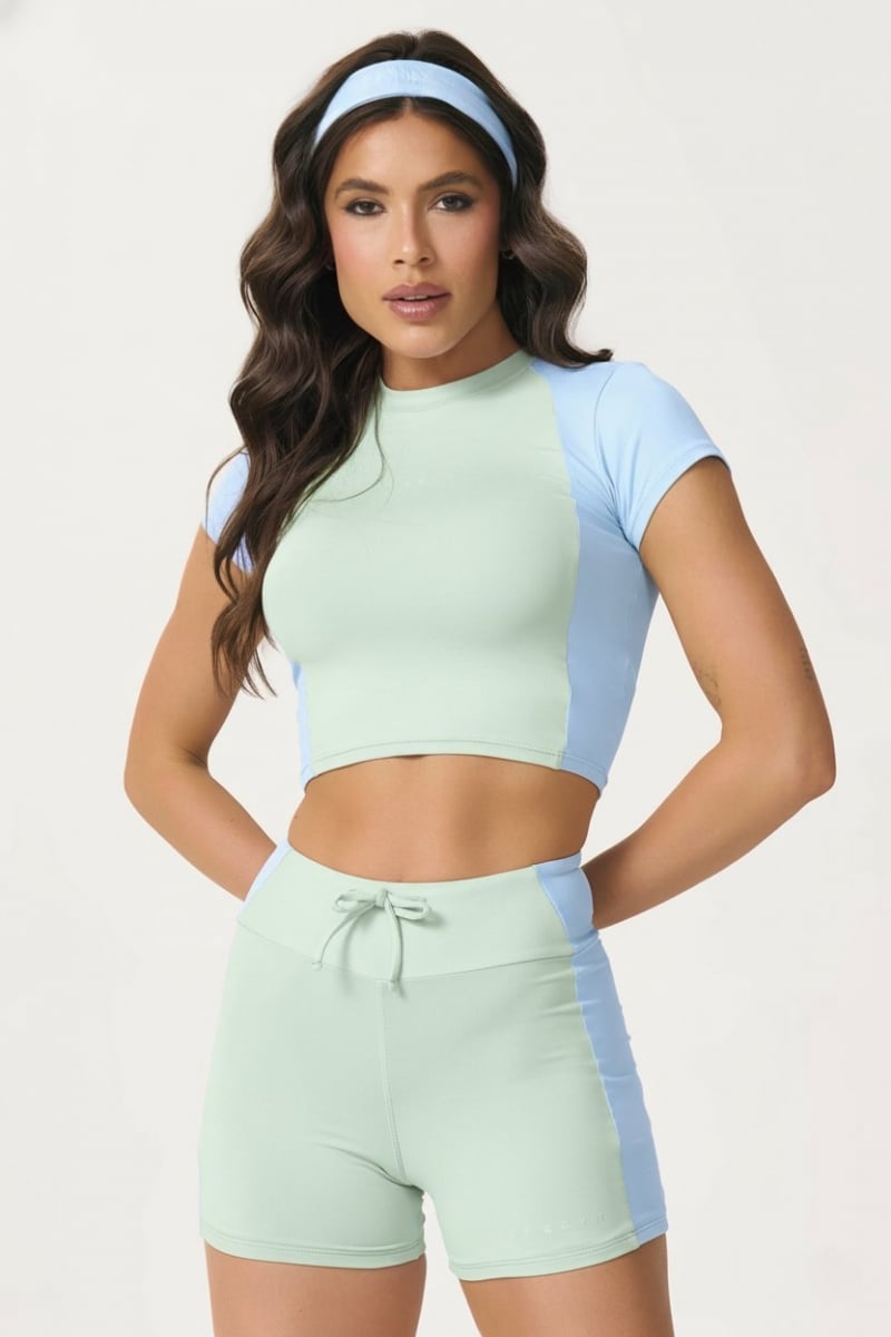 Lets Gym - Cropped New Sunset Layer Sage - 2735SV