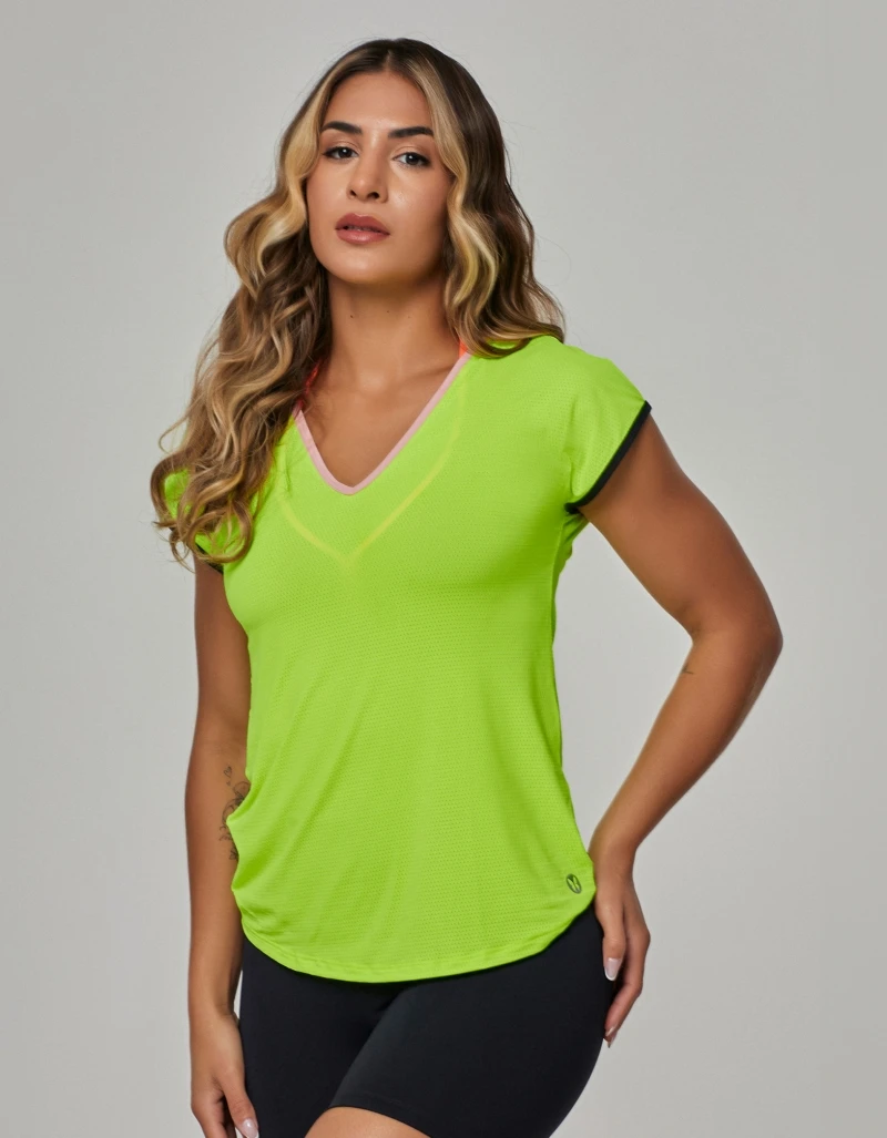 Vestem - Blusa Dry Fit Manga Curta Delfino Amarelo Neon - BMC668.BF.C0009