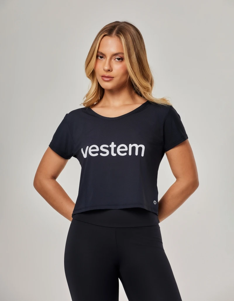 Vestem - Black Leggings and Short-Sleeve Shirt Set - CJ290.BF.C0002