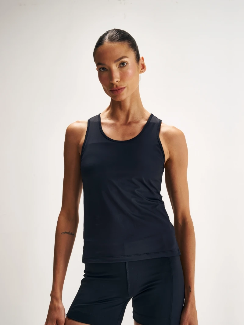Salma - Melati Black Tank Shirt - SALFIT12PRE