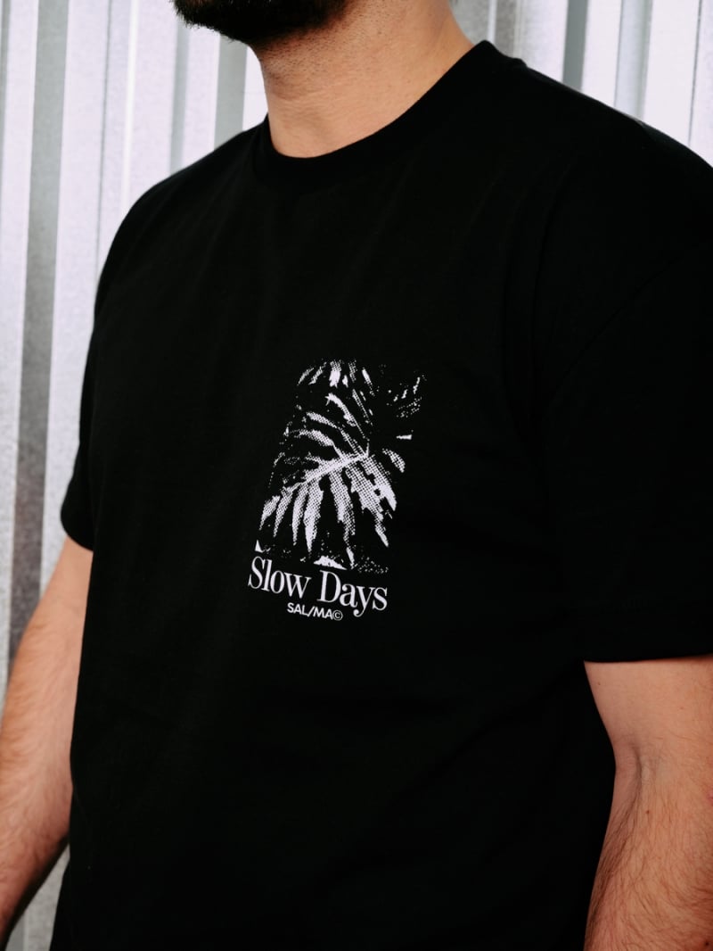 Salma - Classic Fit Slow Black T-Shirt - SALTSHIRT4BRA