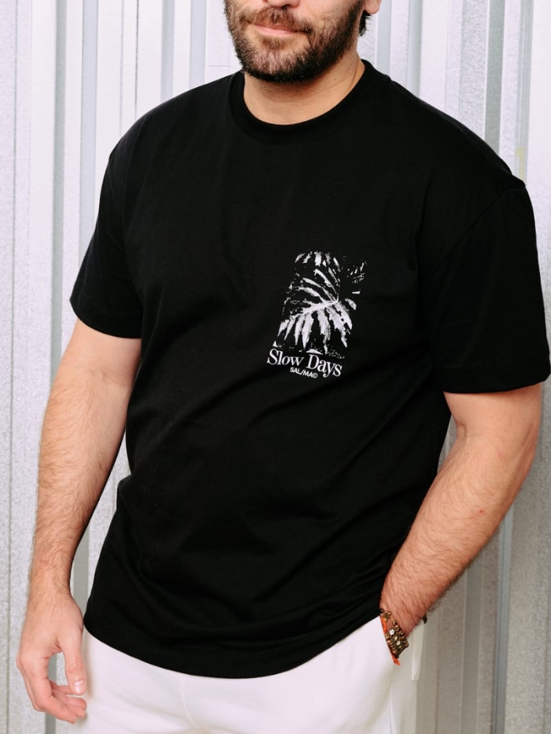 Salma - Classic Fit Slow Black T-Shirt - SALTSHIRT4BRA Salma - Classic Fit Slow Black T-Shirt - SALTSHIRT4BRA