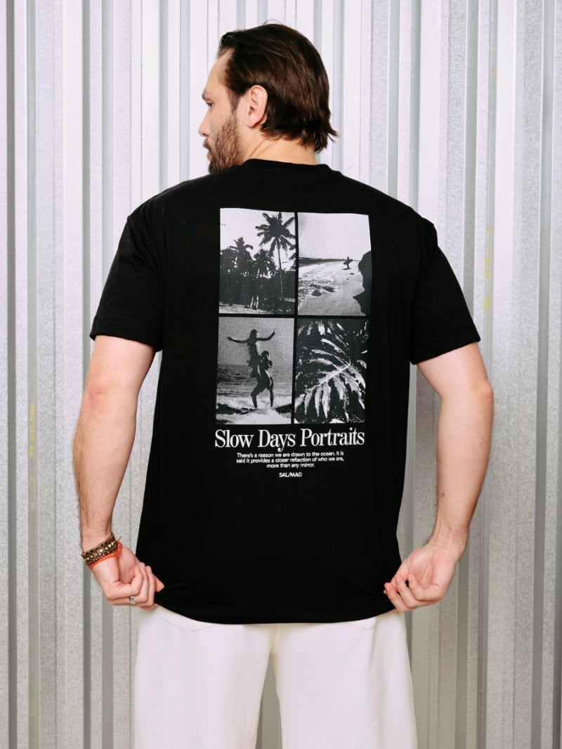 Salma - Classic Fit Slow Black T-Shirt - SALTSHIRT4BRA