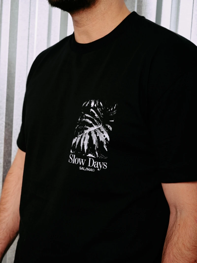 Salma - Classic Fit Slow Black T-Shirt - SALTSHIRT4PRE