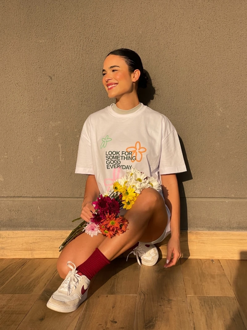 Salma - TShirt Classic Fit Better Days White - SALTSHIRT5BRA