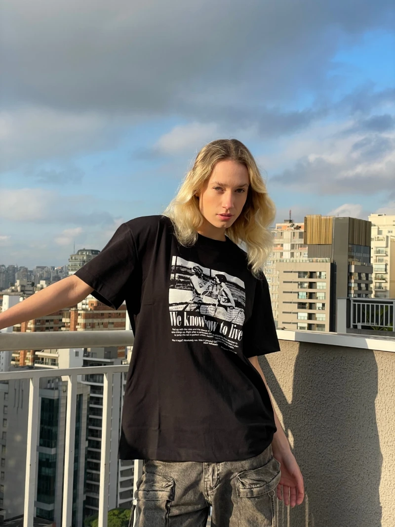 Salma - TShirt Classic Fit Just Living Black - SALTSHIRT6PRE