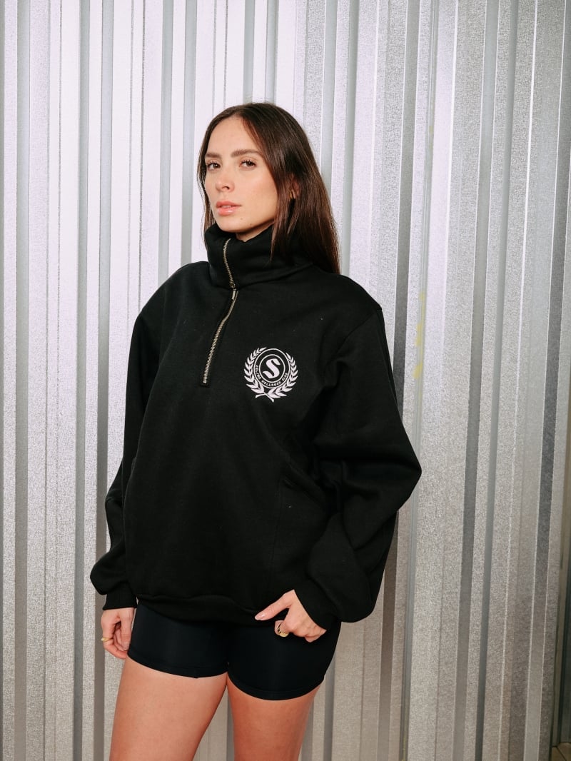 Salma - Noa Black Jacket Blouse with Zipper and High Neck - SALMOL1PRE Salma - Noa Black Jacket Blouse with Zipper and High Neck - SALMOL1PRE