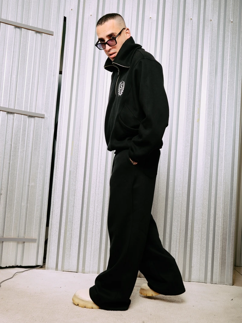 Salma - Noa Black Jacket Blouse with Zipper and High Neck - SALMOL1PRE