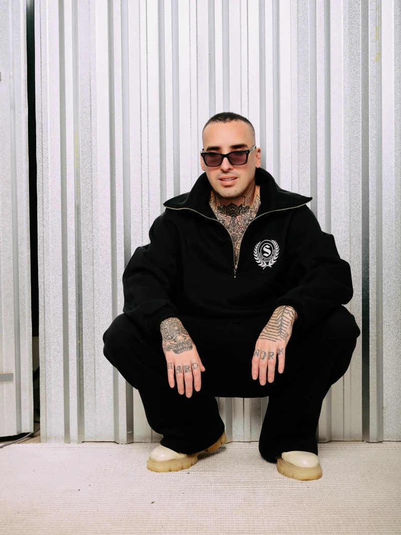 Salma - Noa Black Jacket Blouse with Zipper and High Neck - SALMOL1PRE