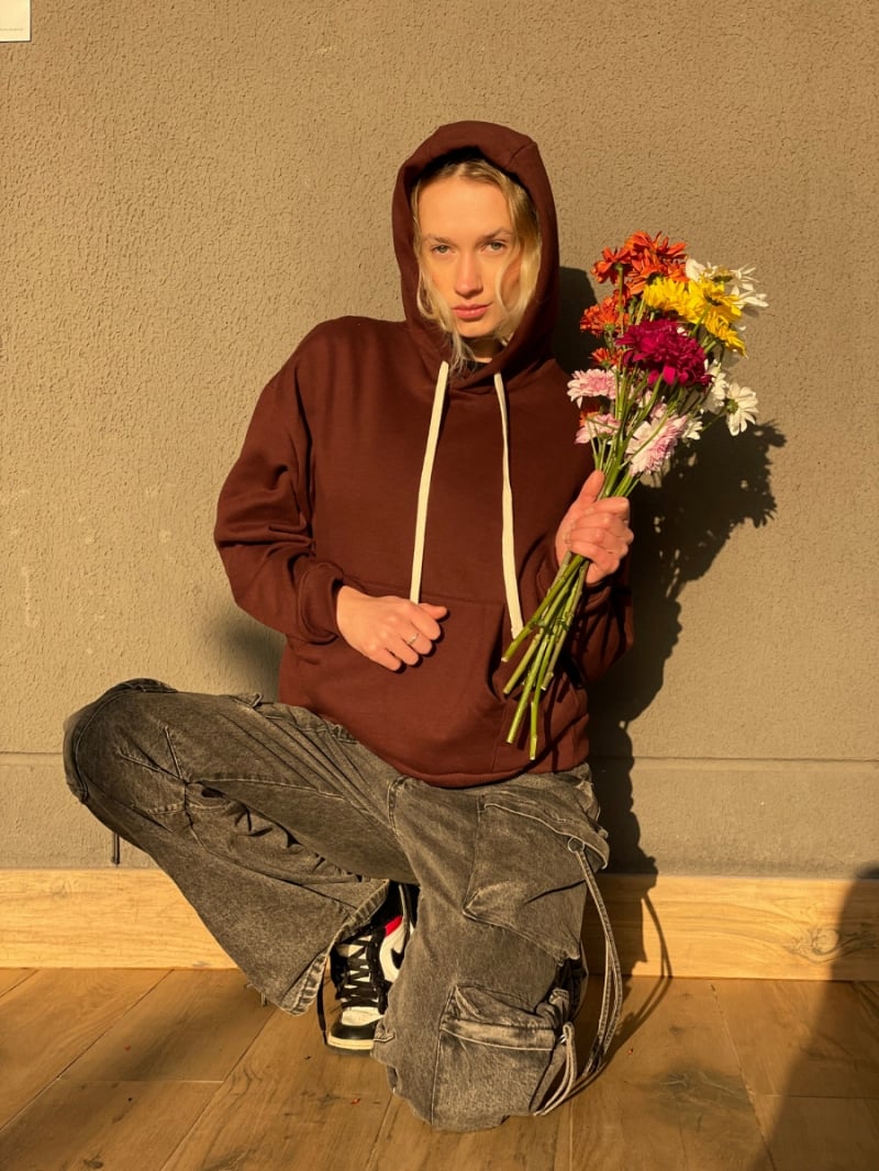 Salma - Brown Kangaroo Jacket/Blouse - SALMOL2MAR Salma - Brown Kangaroo Jacket/Blouse - SALMOL2MAR