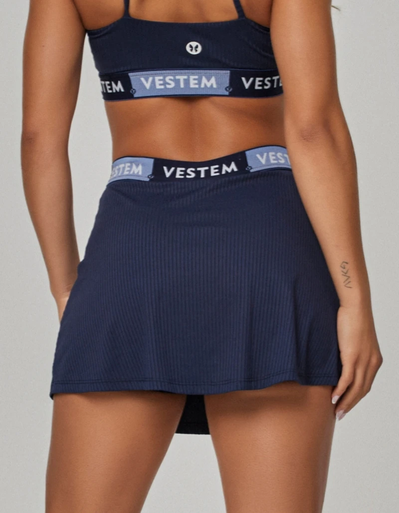 Vestem - Olivia Navy Dark Denim Skirt - SA180.CP.C0444