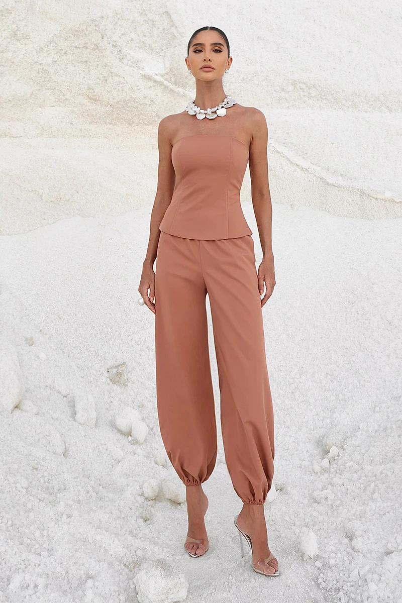 Dot Clothing - Set Dot Clothing Celine Shirt TQC and Pants Ballon Caramelo - 2889MARROM Dot Clothing - Set Dot Clothing Celine Shirt TQC and Pants Ballon Caramelo - 2889MARROM
