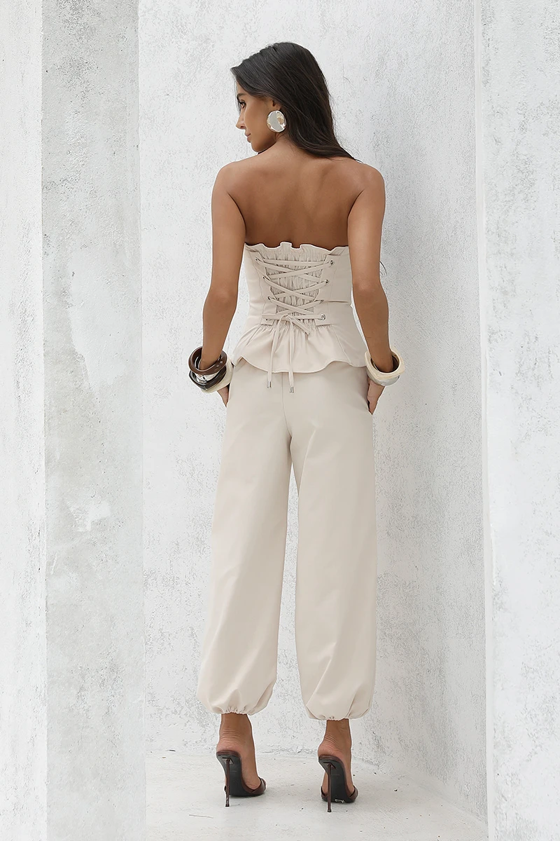 Dot Clothing - Set Dot Clothing Celine Shirt TQC and Pants Ballon Areia - 2889OFF