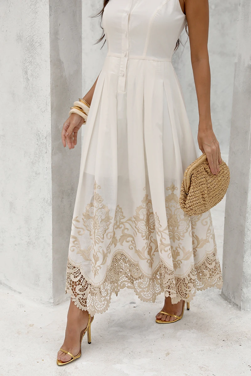 Dot Clothing - Dress Dot Clothing Cora Longuete Barra needlework Off - 2896OFF Dot Clothing - Dress Dot Clothing Cora Longuete Barra needlework Off - 2896OFF