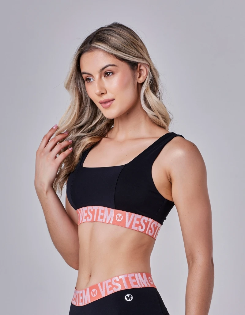 Vestem - Simone Black and Orange Zig Zag Top - TOP960.CP.C0380