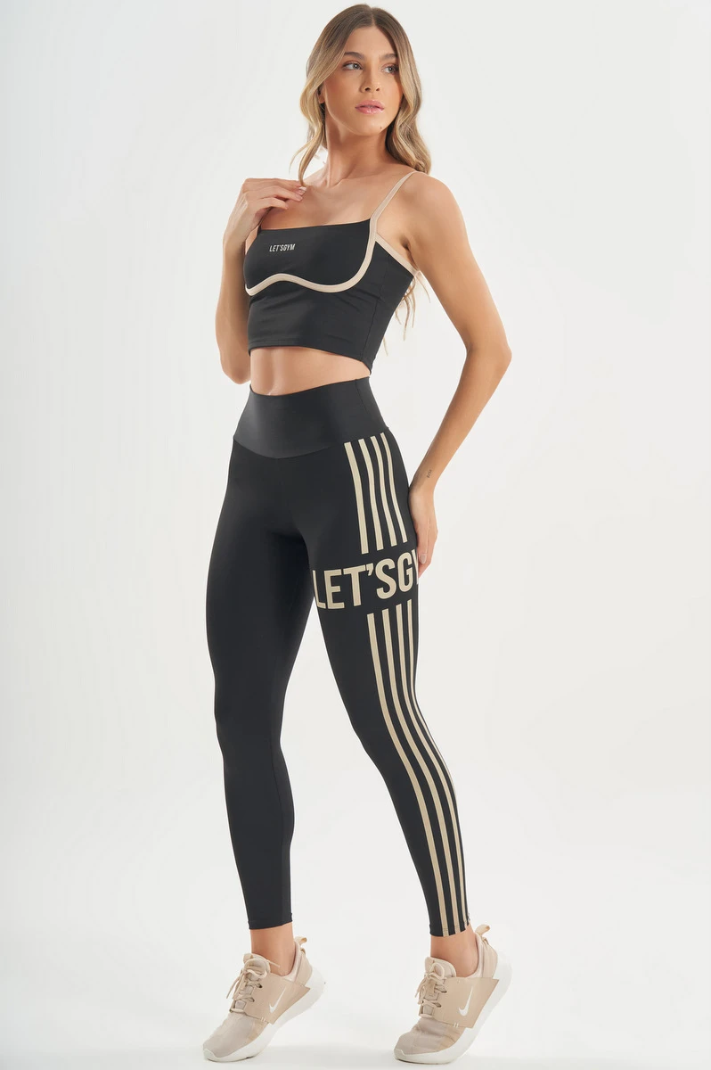 Lets Gym - Black Line Up Leggings - 2751PT Lets Gym - Black Line Up Leggings - 2751PT