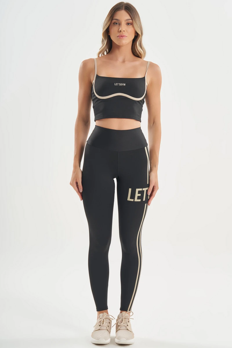 Lets Gym - Black Line Up Leggings - 2751PT Lets Gym - Black Line Up Leggings - 2751PT