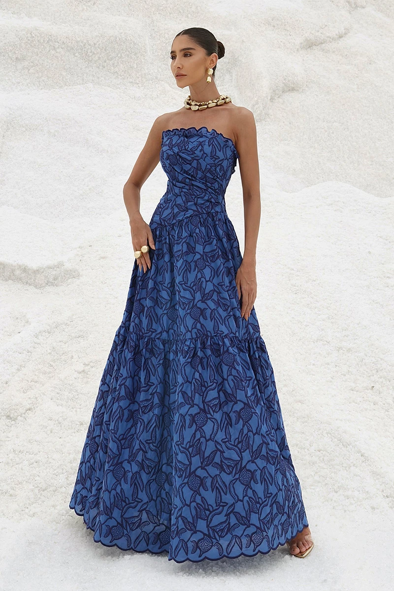 Dot Clothing - Dress Dot Clothing Long Sophia Laise TQC Blue - 2901AZUL