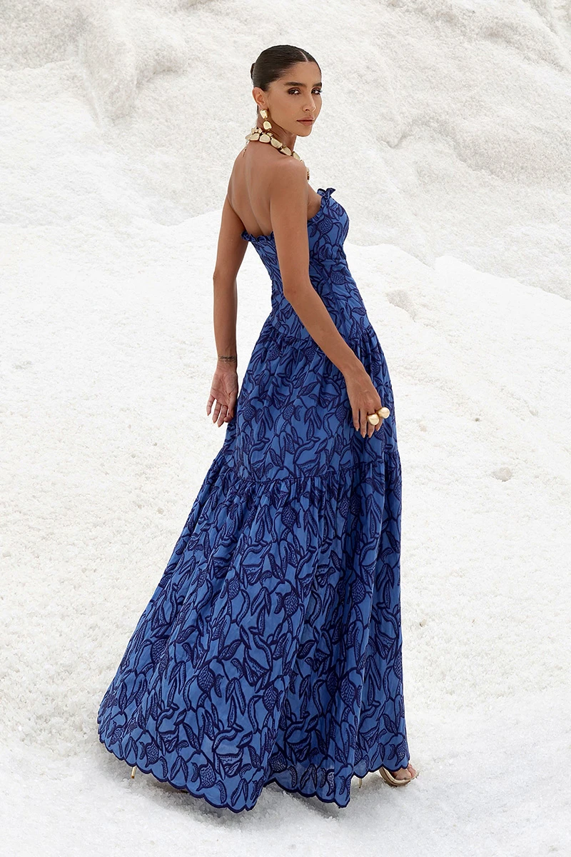 Dot Clothing - Dress Dot Clothing Long Sophia Laise TQC Blue - 2901AZUL