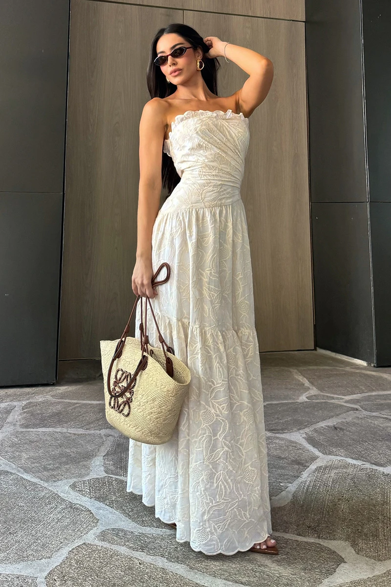 Dot Clothing - Dress Dot Clothing Sophia Laise TQC Off White - 2901OFF Dot Clothing - Dress Dot Clothing Sophia Laise TQC Off White - 2901OFF