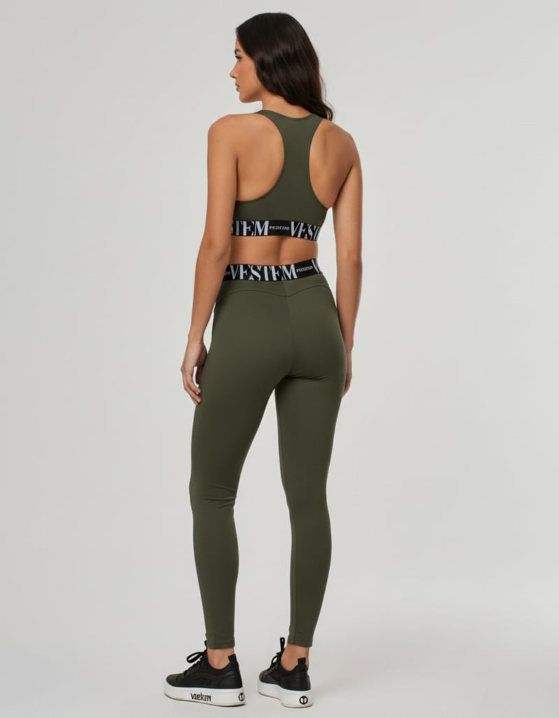 Vestem - Legging and Top Set by Luciana in Green Croco and Black and White - CJ207.C0628