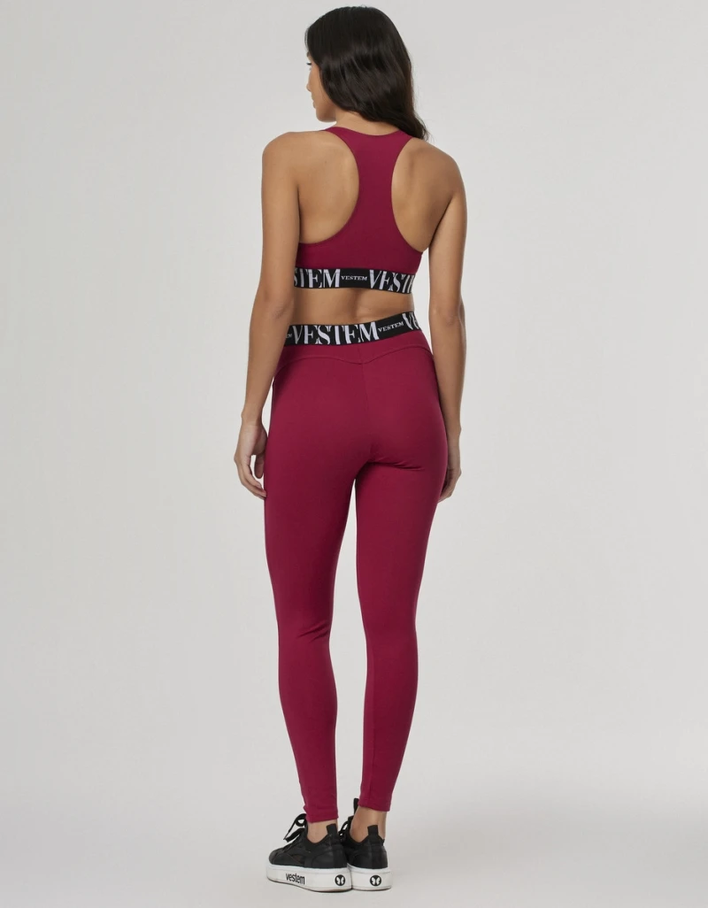 Vestem - Set Leggings and Sports Bra Luciana Vermelho Carmim - CJ207.C0548