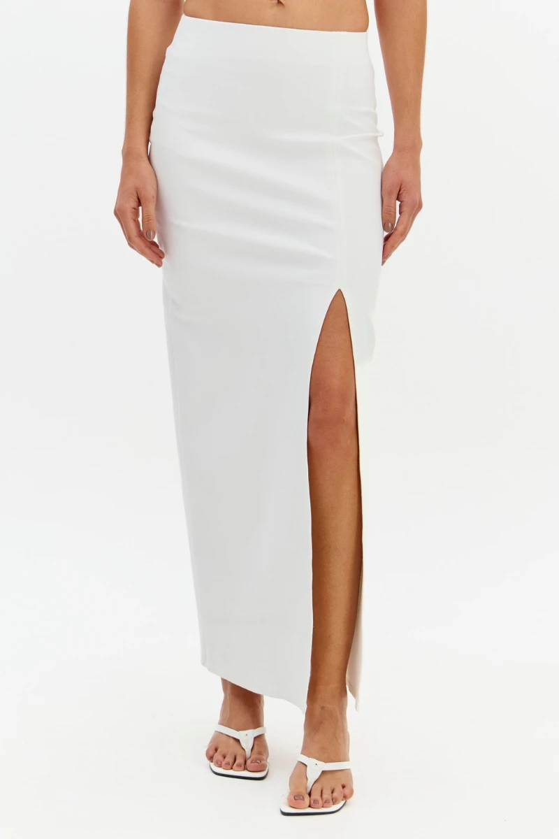 LANÇA PERFUME - High-waisted, super midi skirt with a slit, Lança Perfume - 2935
