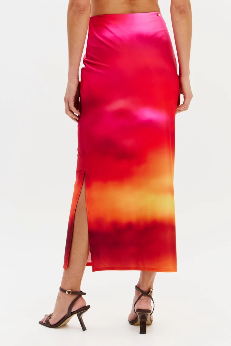 LANÇA PERFUME - High-Waisted Printed Super Midi Skirt by Lança Perfume - 2943