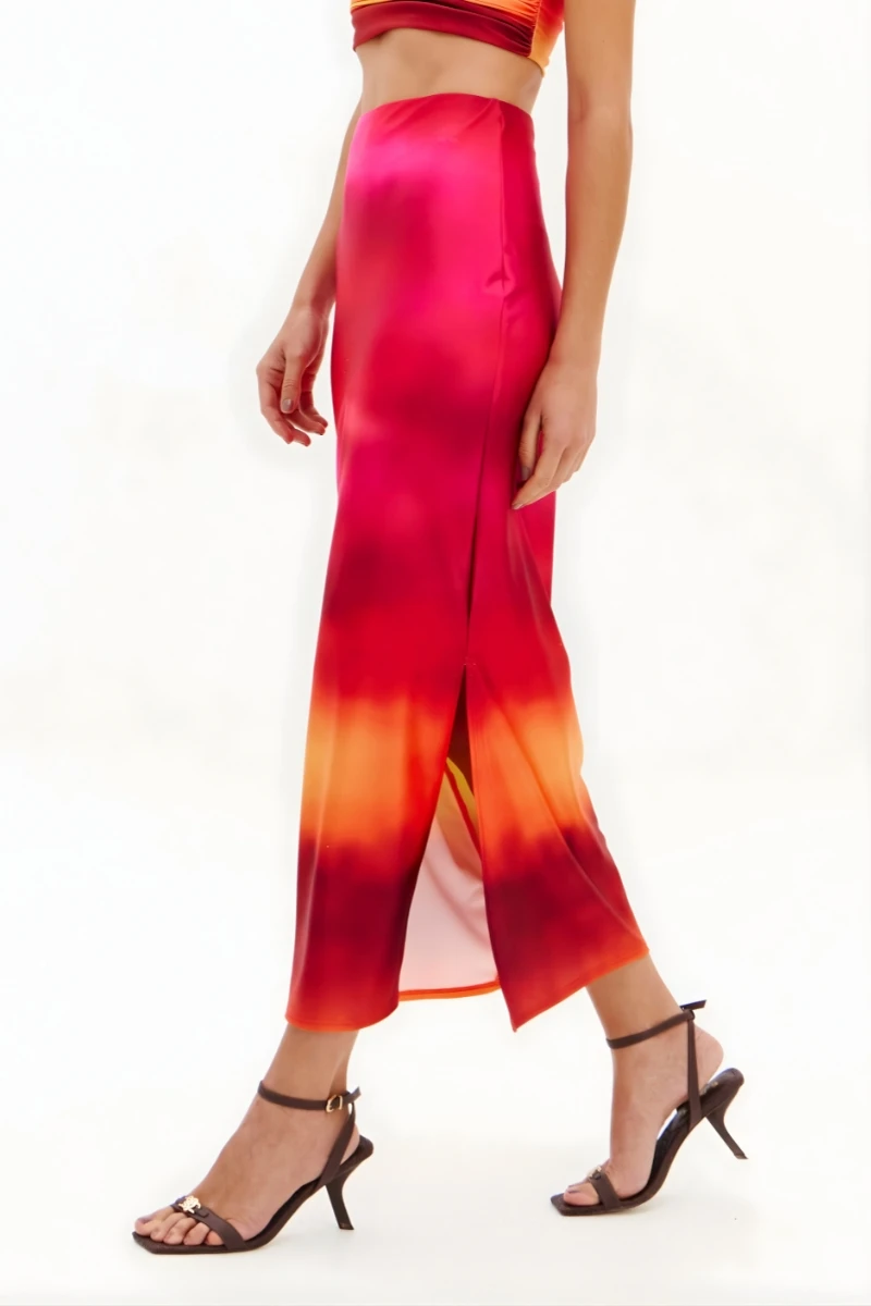 LANÇA PERFUME - High-Waisted Printed Super Midi Skirt by Lança Perfume - 2943