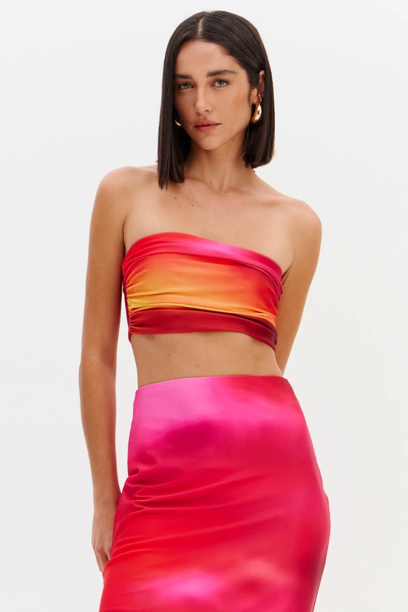 LANÇA PERFUME - Printed Strapless Cropped Top by Lança Perfume - 1979