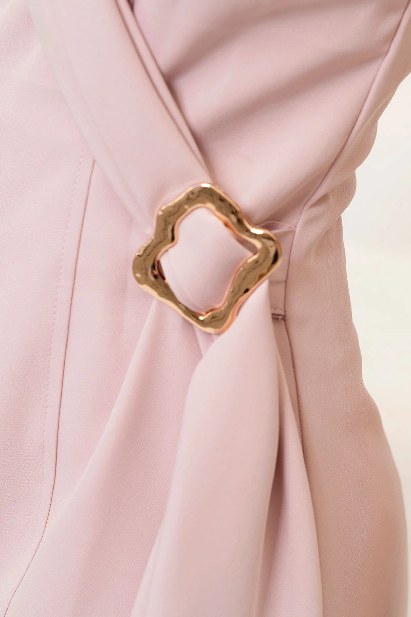 Miss Misses - Suzy Short Tube Dress with Buckle Detail in Rose Gold - 54680031