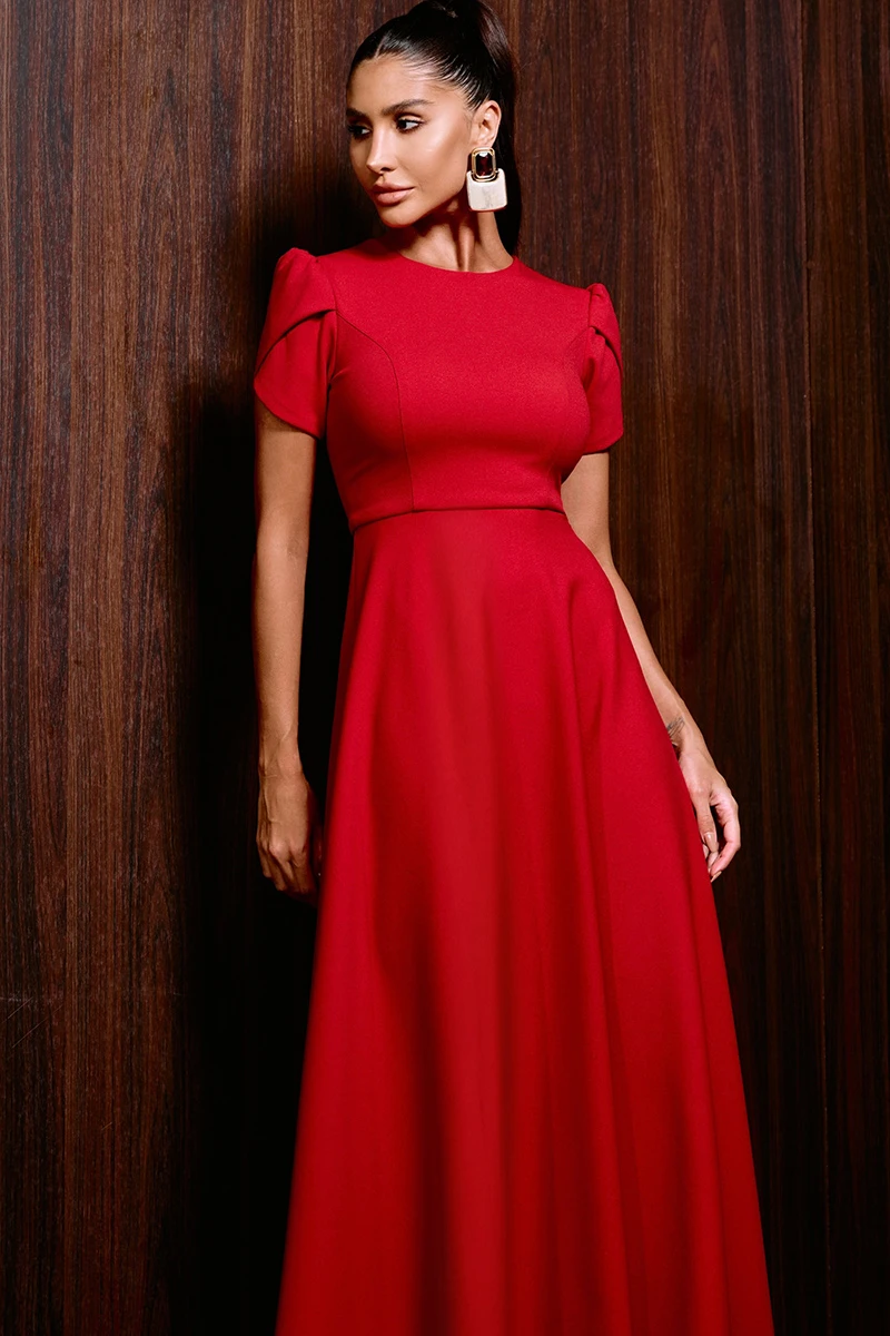 Dot Clothing - Dress Dot Clothing Anna Longuete Wrap Sleeve Red - 2905VERM