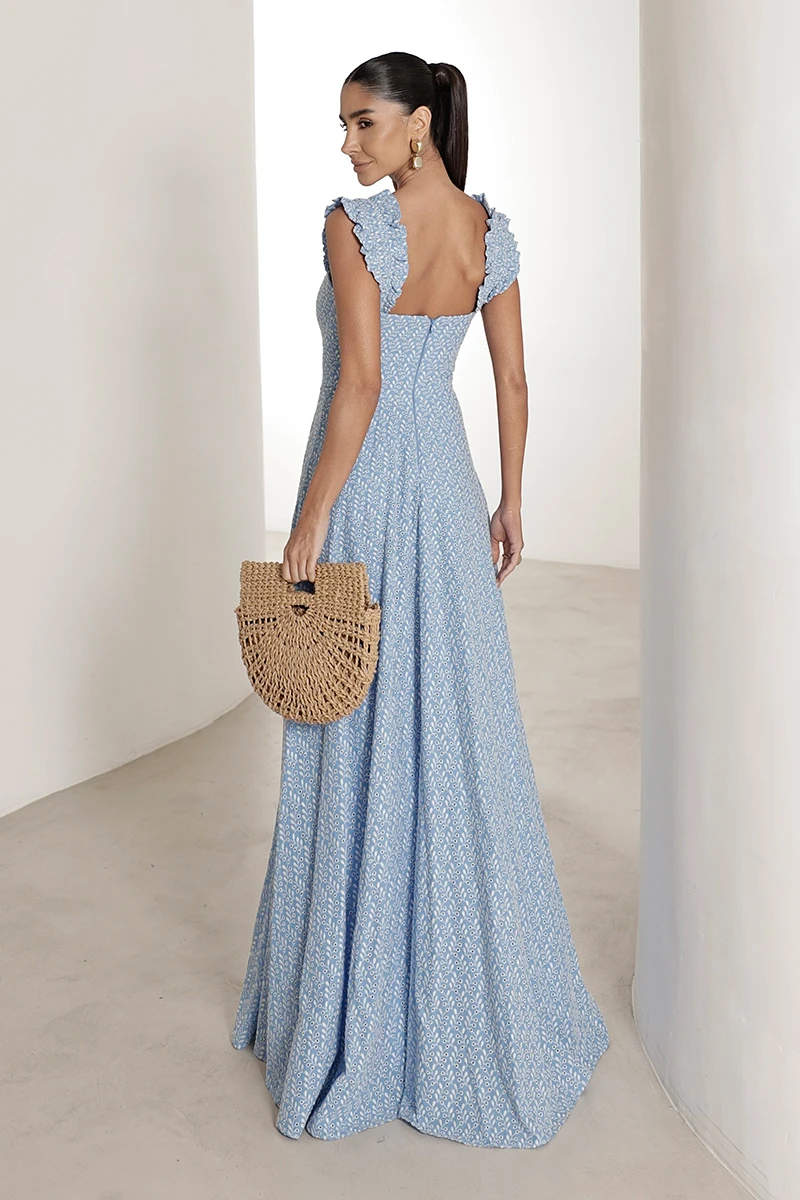 Dot Clothing - Dress Dot Clothing Longo Betina Laise Azul - 2902AZUL