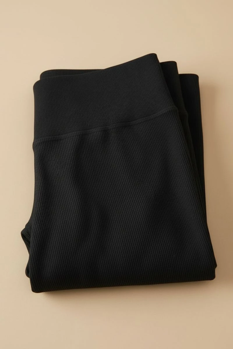 Hipkini - Essenza Seamless Ribbed Fitness Leggings, Black - 33331836