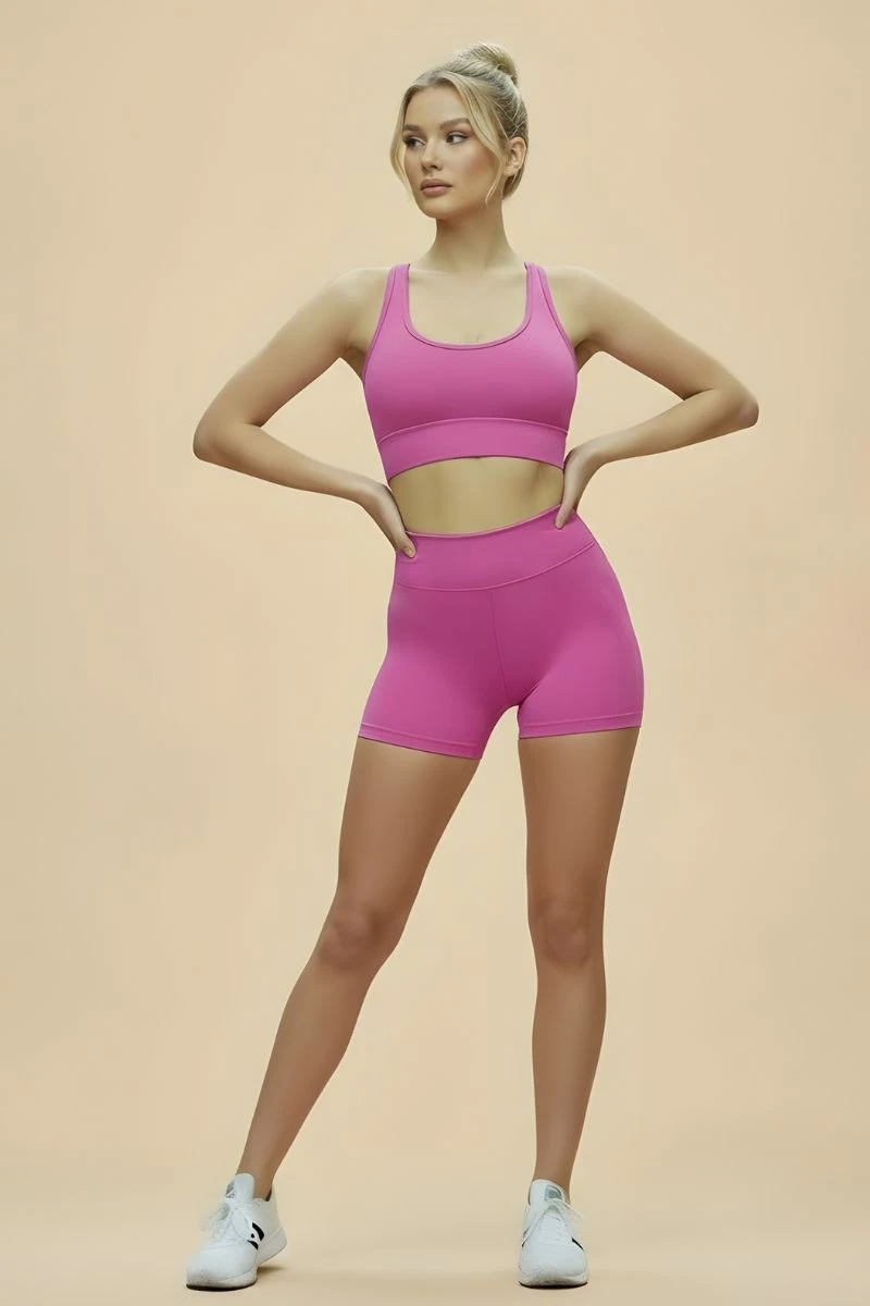 Hipkini - Seamless Movement Fitness Shorts, Plain Pink - 33331842