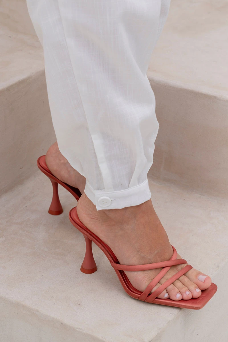 Miss Misses - Agnes Pants and Shirt Set with Off-White Button Detail - 54674030