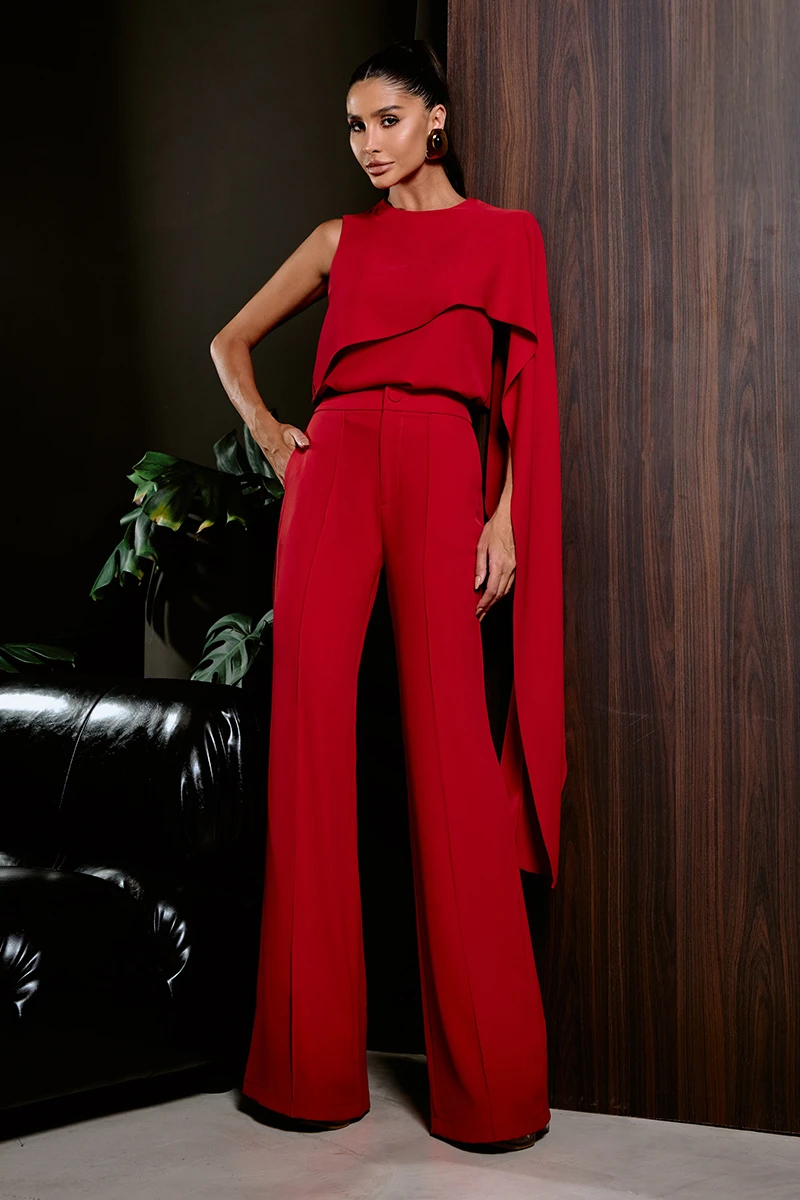 Dot Clothing - Set Dot Clothing Pants and Asymmetrical Shirt Red - 2860VERM