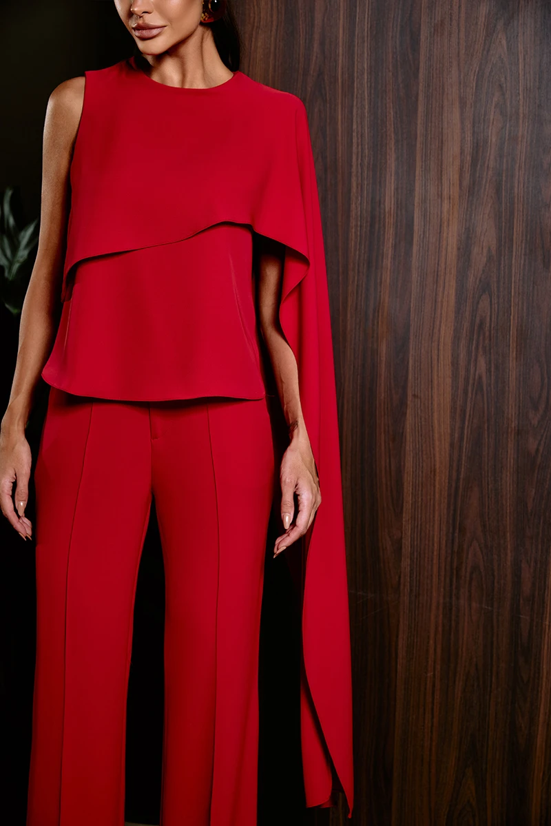 Dot Clothing - Set Dot Clothing Pants and Asymmetrical Shirt Red - 2860VERM