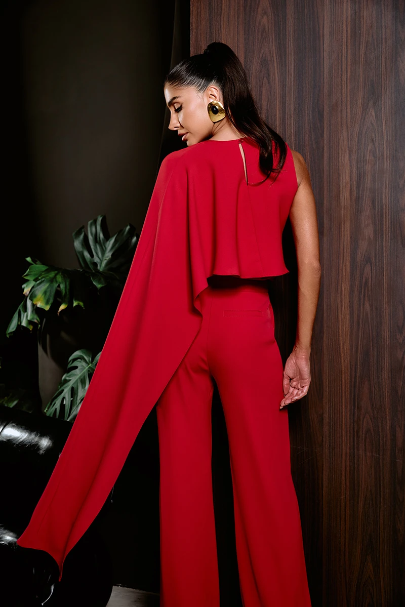 Dot Clothing - Set Dot Clothing Pants and Asymmetrical Shirt Red - 2860VERM