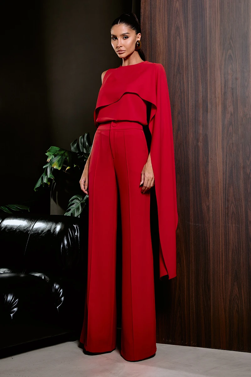 Dot Clothing - Set Dot Clothing Pants and Asymmetrical Shirt Red - 2860VERM