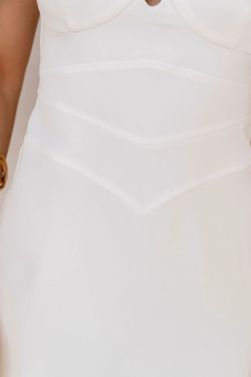 Miss Misses - Edmara Sheath Dress with Metal Detail and Off-White Straps - 54719030